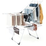 Goplus Étendoir à linge pliable en métal à 2 niveaux - ailes réglables en hauteur - 33 rails de séchage ... Goplus Étendoir à linge pliable en métal à 2 niveaux - ailes réglables en hauteur - 33 rails de séchage ...