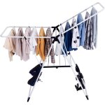Goplus��tendoir��linge�pliable�portable�en�acier�inoxydable - rangement�pour�v�tements�de�lessive - ...