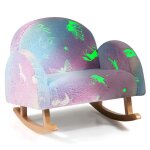 Goplus fauteuil  bascule bb 3 - 5 ans charge 45kg - rembourr en flanelle avec base en bois peuplier ...