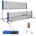 Goplus filet de badminton portable filet de tennis rglable hauteur avec poteaux filet de pickleball ...