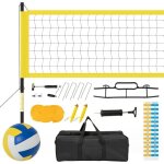 Goplus filet de volley - ball exterieur r�glable en hauteur kit de volley complet avec poteaux en m�tal ...