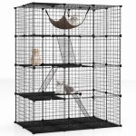 Goplus grande cage pour chats 4 niveaux avec hamac amovible 4 portes lucarne suprieure 3 chelles&dispositif ...