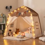Goplus grande tente dactivite pour enfants tente dme dintrieur et dextrieur avec lumires vives tente ...