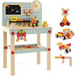 Goplus jouet tabli bricolage pour enfant en bois avec rangement jouet montessori ducatif pour garons ...