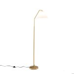 Goplus lampadaire moderne sur pied h. 168cm avec tte de lampe rglable abat - jour pliss interrupteur ...