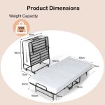 Goplus lit pliant 194x90x40cm avec matelas en mousse haute densité - charge 220kg - cadre en métal / ... Goplus lit pliant 194x90x40cm avec matelas en mousse haute densité - charge 220kg - cadre en métal / ...