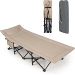Goplus lit pliant � roulettes 190x685x485cm charge 204kg - lit dappoint avec matelas en mousse 10cm - ...