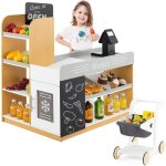Goplus marchande en bois enfant grand rangement jouet pour filles garçons 3 + ans Goplus marchande en bois enfant grand rangement jouet pour filles garçons 3 + ans