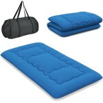 Goplus matelas futon japonais 1 personnes 90x200cm - lit de couchage enroulable de sol et portable avec ...