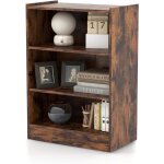 Goplus meuble  casier  3 niveaux - bibliothque avec 2 tagres rglables - dispositif anti - basculement ...