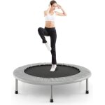 Goplus mini trampoline de sport silencieux et pliable avec tapis de scurit charge max 150kg pour adultes ...