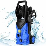 Goplus nettoyeur haute pression 140 bar - 1500w - 300 l / h - buse haute pression - tuyau 5m avec 2 roues ...