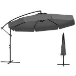 Goplus parasol d�port� avec housse - inclinaison r�glable - base crois�e - manivelle - pour piscine jardin ...