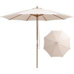 Goplus parasol de terrasse 3m parasol de march� ext�rieure avec 8 c�tes en bambou syst�me de levage par ...