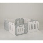 Goplus parc pour chiots 7 panneaux 1 porte en plastique doubles ventouses 155 x 155 x 60 cm (beige)