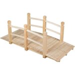 Goplus pont en bois rustique avec main courante d�coration de jardin pont d�tang charge100 kg 150 x 67 ...