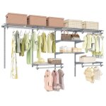 Goplus porte - v�tements diy avec �tag�res ouvertesbarres de suspension et ajustement intelligentpenderie ...