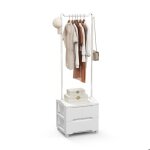 Goplus porte - vtements  roulettes avec tiroirs 46x38x157cm - portant  vtements avec tige de suspension ...