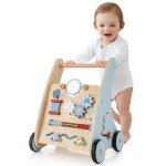 Goplus pousseur et trotteur pour tout - petits chariot de marche en bois avec lments interactifs jouet ...