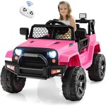 Goplus quad lectrique enfant 12v 3 - 8 ans avec tlcommande 24g - charge 30kg - klaxon musique - vitesse ...