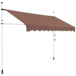 Goplus store banne manuel r�tractable en alu auvent banne de balcon sans percage hauteur r�glable 2 - ...