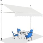 Goplus store banne manuel r�tractable auvent balcon terrasse r�tractable sans percage hauteur r�glable ...