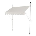 Goplus store banne manuel r�tractable auvent de terrasse r�glable en hauteur avec toile de protection ...