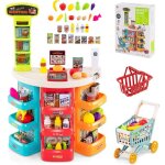 Goplus supermarch� enfant avec comptoir avec lumineux et sonores marchande en pp avec 29 accessoires ...
