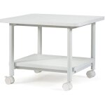 Goplus support d?imprimante mobile  2 niveaux 485x40x357cm - 4 roulettes avec 2 freins - cadre en acier ...
