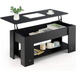 Goplus table basse avec plateau relevable espace de rangement caché sous plateau style moderne en matériau ... Goplus table basse avec plateau relevable espace de rangement caché sous plateau style moderne en matériau ...