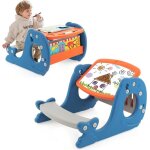 Goplus table et chaise b�b� avec tableau blanc r�glable - banc forme de baleine - charge 25 kg pour enfants ...