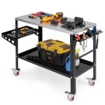 Goplus table detabli de soudage avec support et plateau  outils - charge 540kg - trous de fixation de ...