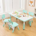 Goplus table enfant avec 4 chaises - hauteurs réglables avec plateau à graffitis - table de dessin pour ... Goplus table enfant avec 4 chaises - hauteurs réglables avec plateau à graffitis - table de dessin pour ...