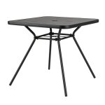 Goplus table de jardin carr�e 80x725 cm avec trou de parasol 4 cm cadre en m�tal dessus spccharge 100kg ...