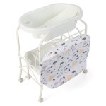 Goplus table à langer bébé 0 - 12 mois avec baignoire 20l - roulant et pliable avec espace de rangement ... Goplus table à langer bébé 0 - 12 mois avec baignoire 20l - roulant et pliable avec espace de rangement ...