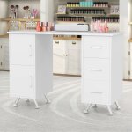 Goplus table de manucure station de travail pour nails art en bois 8 pieds en métal repose - poignet ... Goplus table de manucure station de travail pour nails art en bois 8 pieds en métal repose - poignet ...