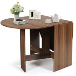 Goplus table de salle  manger pliable en bois163x80x75cm pour 4 - 7 personnescharge 60kg2 modes de pliagestyl ...
