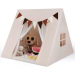 Goplus tente enfant interieur cabane enfant interieure avec tapis rembourr� et rideaux pour gar�ons filles ...