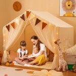 Goplus tente de jeu pour enfants tente dactivite pour tout - petits avec rideaux de porte guirlande lumineuse ...