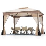 Goplus tonnelle de jardin exterieur 3 x 36 m lestage poids toit double ventil� piquets de sol et 4 sacs ...