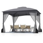 Goplus tonnelle de jardin exterieur 3 x 36 m lestage poids toit double ventil� piquets de sol et 4 sacs ...