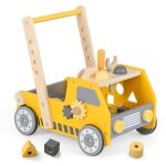 Goplus trotteur pour bb 2 - en - 1 chariot de marche en bois avec activits ducatives vitesse rglable ...