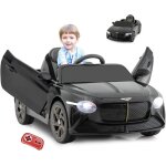Goplus voiture �lectrique enfant 3 - 8 ans 12v bentley bacalar avec t�l�commande 24g - lumi�res led / ...