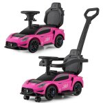 Goplus voiture porteur enfants 18 - 60mois avec poigne amoviblebarrire de scuritrangement sous le ...