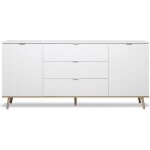 Göteborg buffet bas - style scandinave - décor chêne et blanc - l 180 cm Göteborg buffet bas - style scandinave - décor chêne et blanc - l 180 cm