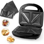 Gotoll appareil croques monsieur 3 en 1 plaques rempla�ables - sandwich gauffre toaster pain