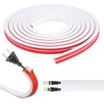 Goulotte cache c�ble auto - adh�sive - dok - 3 m�tres - blanche - pvc haute qualit� - semi - circulaire ...