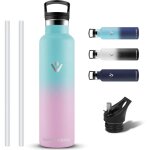 Gourde - 1l - gourde isotherme anti fuite gourde paille double isolation gourde sport acier inoxydable ...