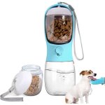 Gourde pour chien avec compartiment nourriture gamelle deau de voyage pour chiot distributeur portable ...
