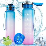 Gourde sport 1 litre bouteille deau sans bpa bouteille anti - fuite pour camping fitness gym travail ...